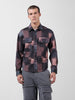 Men's Black Regular Fit Printed Textured Shirt