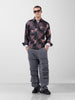 Men's Black Regular Fit Printed Textured Shirt