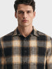 Men's Black Relaxed Fit Checkered Casual Shirt