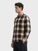 Men's Black Relaxed Fit Checkered Casual Shirt