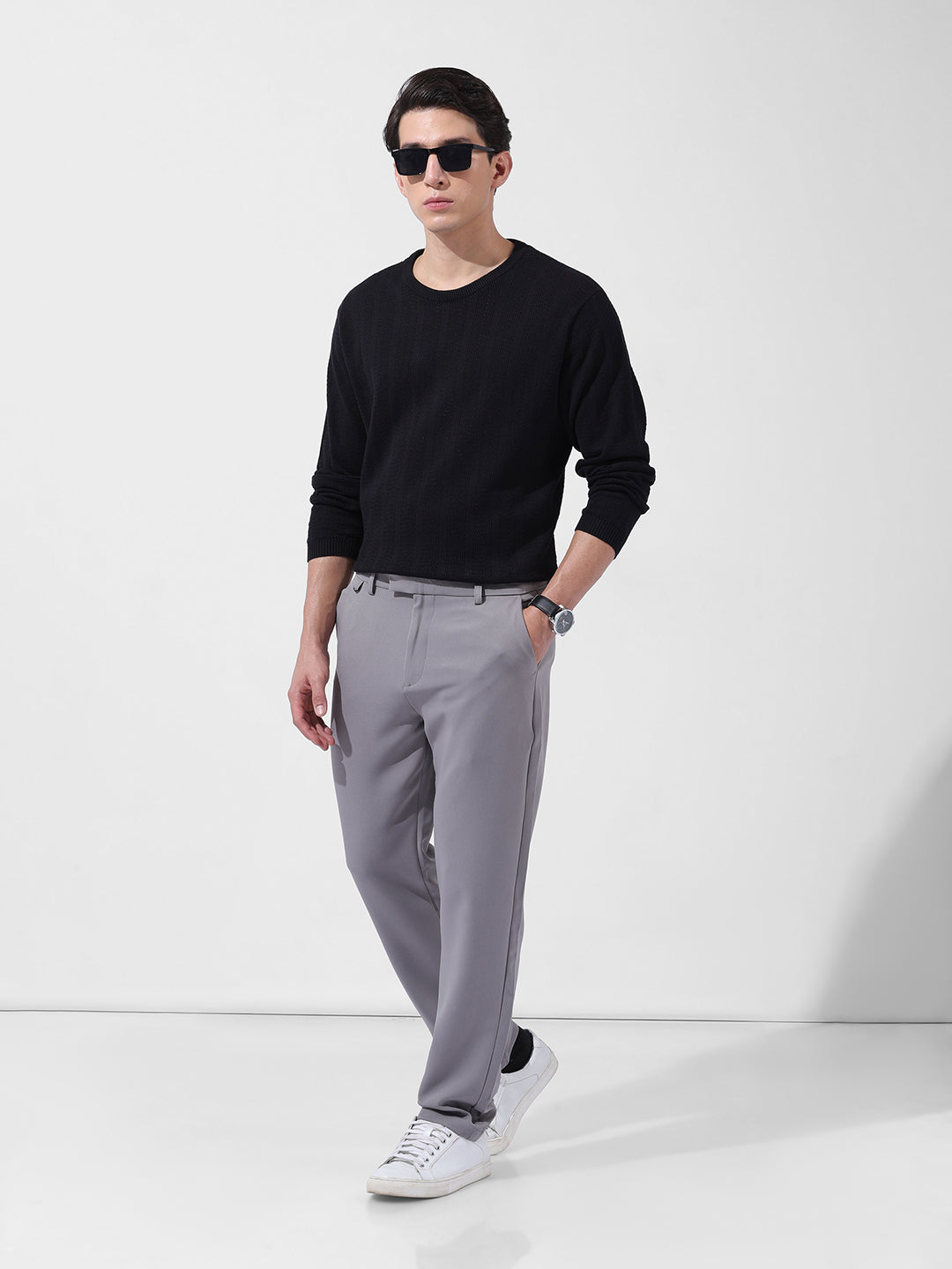 Men's Slim Fit Grey Trousers