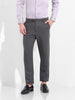 Men's Grey Slim Fit Solid Casual Trousers
