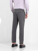 Men's Grey Slim Fit Solid Casual Trousers