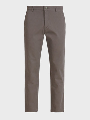 Men's Grey Regular Fit Solid Casual Chinos