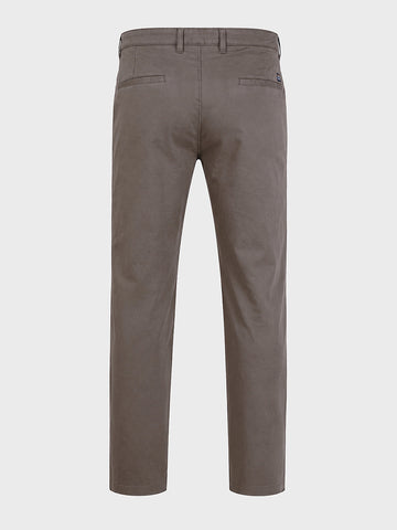 Men's Grey Regular Fit Solid Casual Chinos