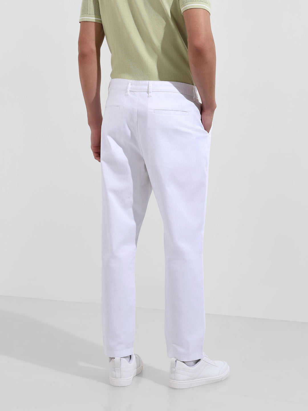Men's White Relaxed Fit Casual Chinos
