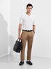Men's Khaki Relaxed Fit Casual Chinos