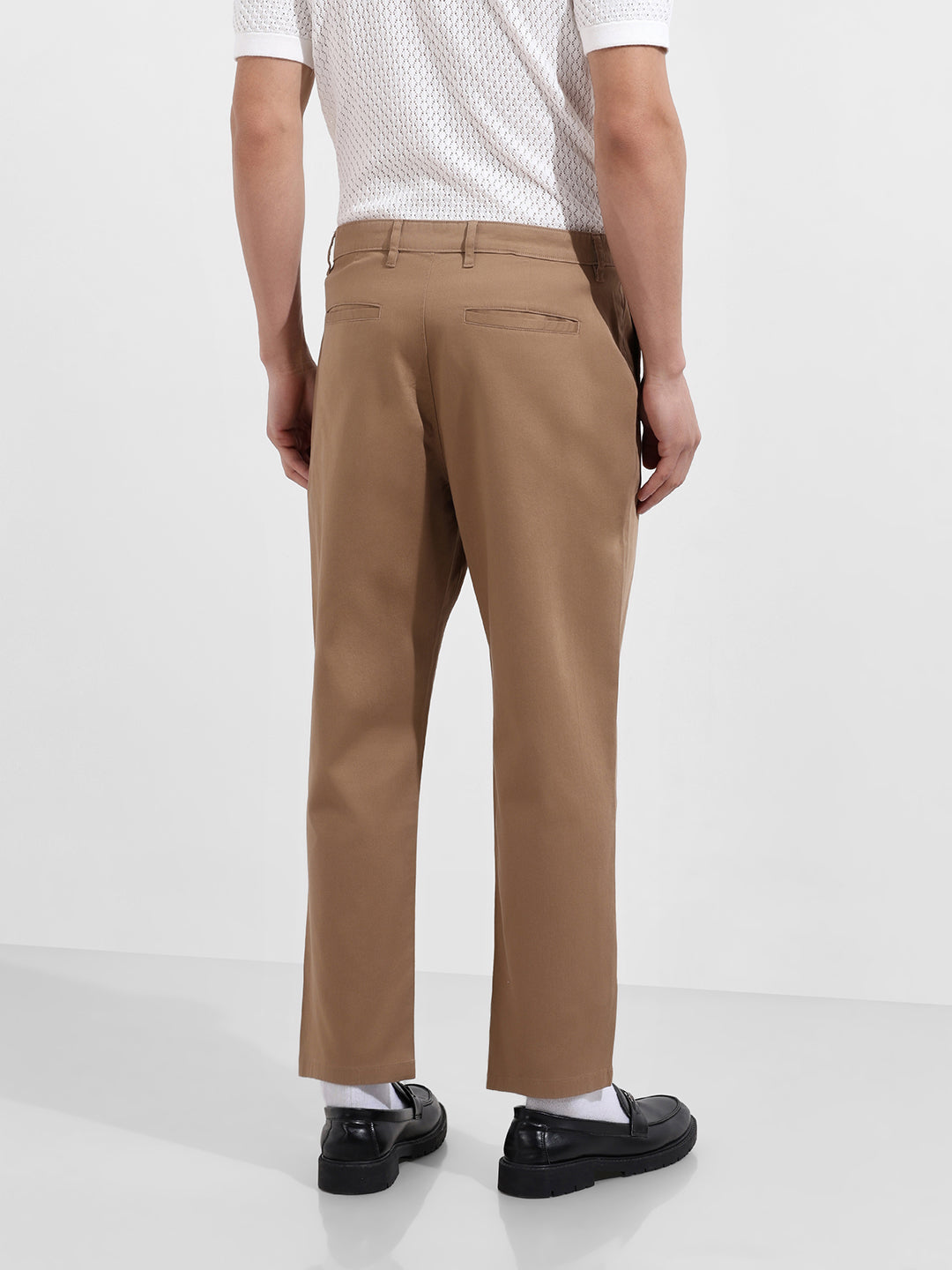 Men's Khaki Relaxed Fit Casual Chinos