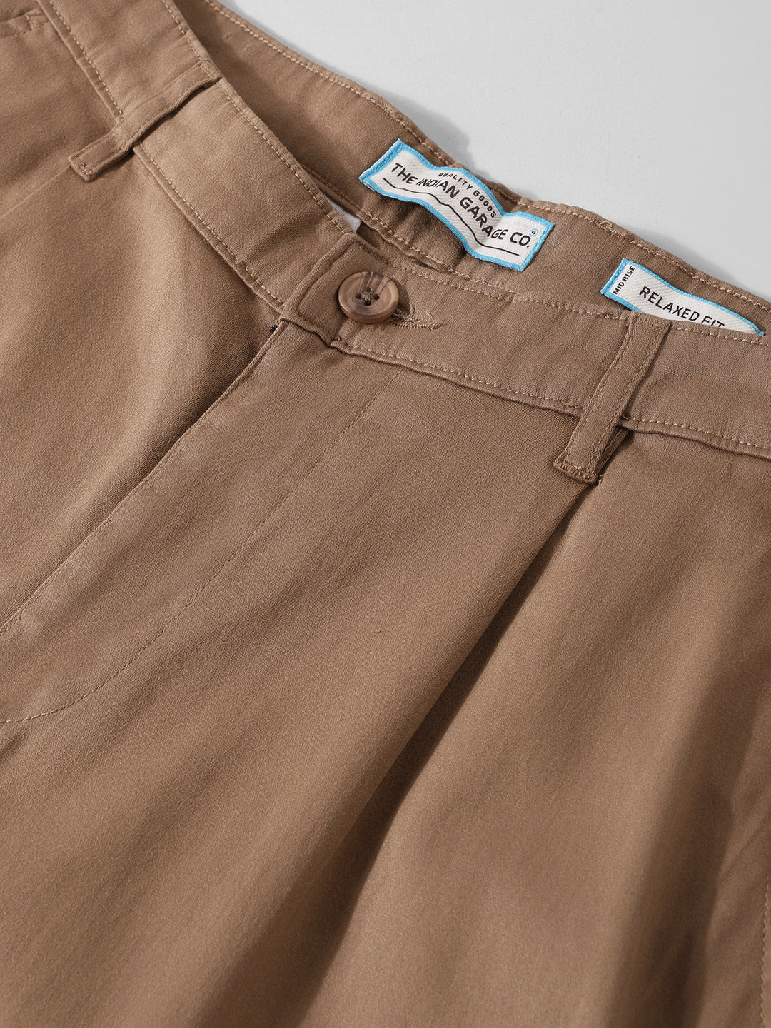Men's Khaki Relaxed Fit Casual Chinos