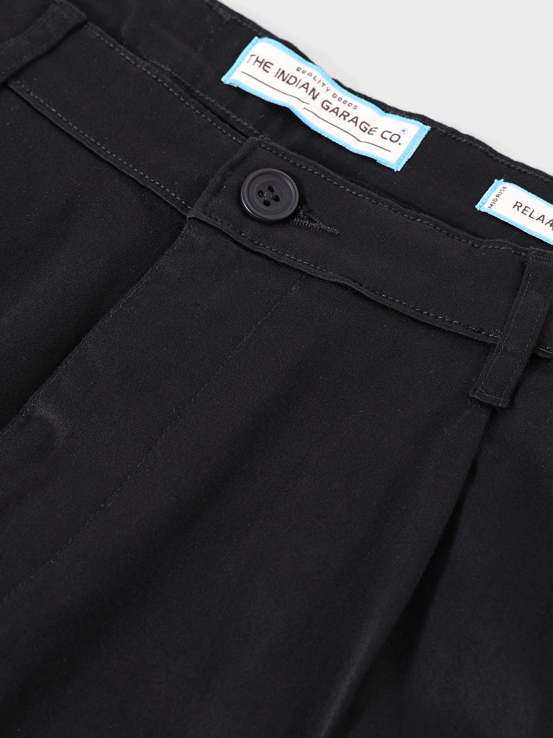 Men's Black Relaxed Fit Casual Chinos