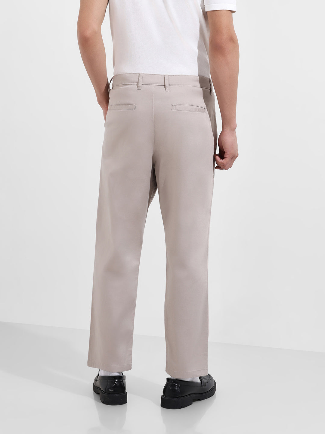 Men's Grey Relaxed Fit Casual Chinos