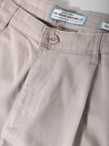 Men's Grey Relaxed Fit Casual Chinos