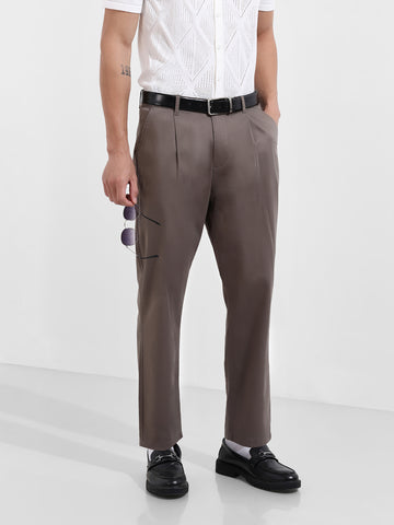 Men's Grey Relaxed Fit Casual Chinos