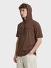 Men's Brown Relaxed Fit Embroidered Casual T-Shirts