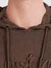 Men's Brown Relaxed Fit Embroidered Casual T-Shirts
