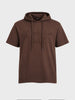 Men's Brown Relaxed Fit Embroidered Casual T-Shirts