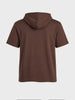 Men's Brown Relaxed Fit Embroidered Casual T-Shirts