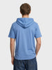 Men's Blue Relaxed Fit Embroidered Casual T-Shirts