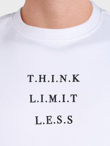 Men's White Relaxed Fit Printed Casual T-Shirt