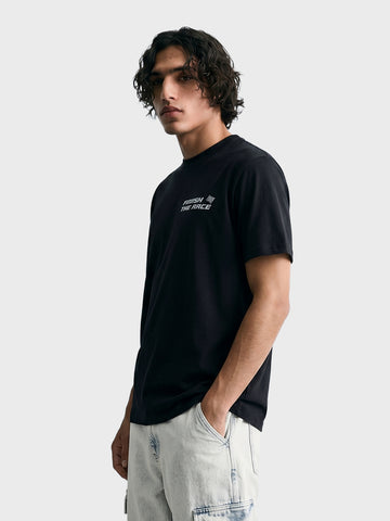 Men's Black Relaxed Fit Solid Casual T-Shirts