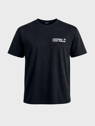Men's Black Relaxed Fit Solid Casual T-Shirts