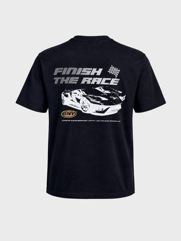 Men's Black Relaxed Fit Solid Casual T-Shirts