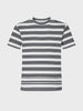 Men's Black Relaxed Fit Striped Casual T-Shirt