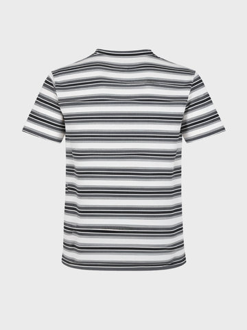 Men's Black Relaxed Fit Striped Casual T-Shirt