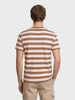 Men's Brown Relaxed Fit Striped Casual T-Shirt
