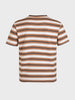 Men's Brown Relaxed Fit Striped Casual T-Shirt