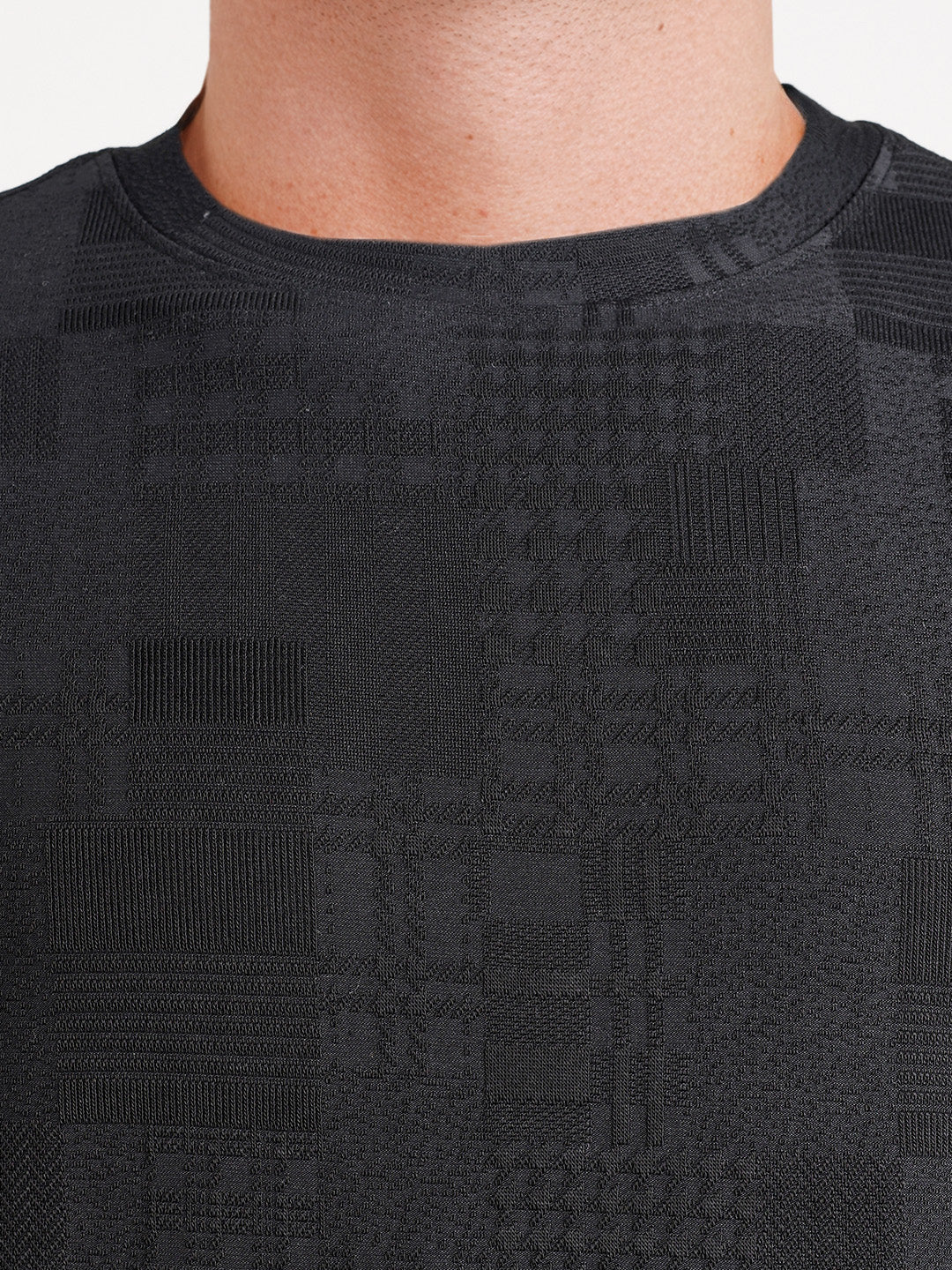 Men's Black Slim Fit Solid Casual T-Shirt
