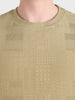 Men's Green Olive Fit Textured Casual T-Shirt
