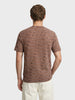Men's Brown Relaxed Fit Striped Resort Wear T-Shirt
