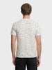 Men's White Relaxed Fit Striped Resort Wear T-Shirt