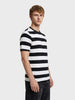 Men's Black Slim Fit Striped Casual T-Shirt