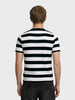 Men's Black Slim Fit Striped Casual T-Shirt