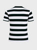 Men's Black Slim Fit Striped Casual T-Shirt