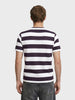 Men's Purple Slim Fit Striped Casual T-Shirt