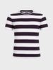 Men's Purple Slim Fit Striped Casual T-Shirt
