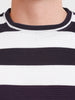 Men's Purple Slim Fit Striped Casual T-Shirt