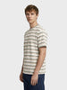 Men's Green Slim Fit Striped Casual T-Shirt