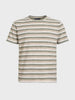 Men's Green Slim Fit Striped Casual T-Shirt