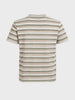 Men's Green Slim Fit Striped Casual T-Shirt