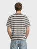 Men's Blue Slim Fit Striped Casual T-Shirt