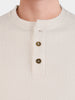 Men's Cream Regular Fit Solid Casual T-Shirt