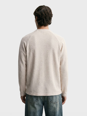 Men's Cream Regular Fit Solid Casual T-Shirt