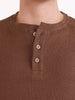 Men's Brown Regular Fit Solid Casual T-Shirt