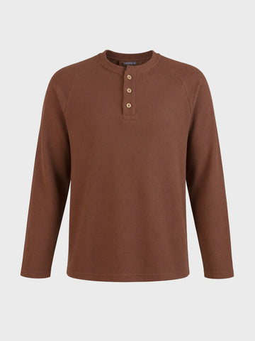Men's Brown Regular Fit Solid Casual T-Shirt