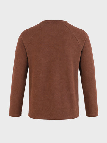 Men's Brown Regular Fit Solid Casual T-Shirt