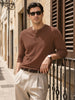 Men's Brown Regular Fit Solid Casual T-Shirt